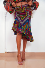 Load image into Gallery viewer, Ankara Asymmetrical Skirt