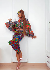 Ankara Asymmetrical Skirt